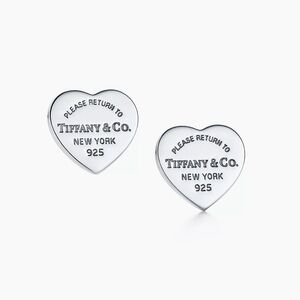 Tiffany & Co. Return to Tiffany Heart Tag Stud Earrings in Silver, Mini